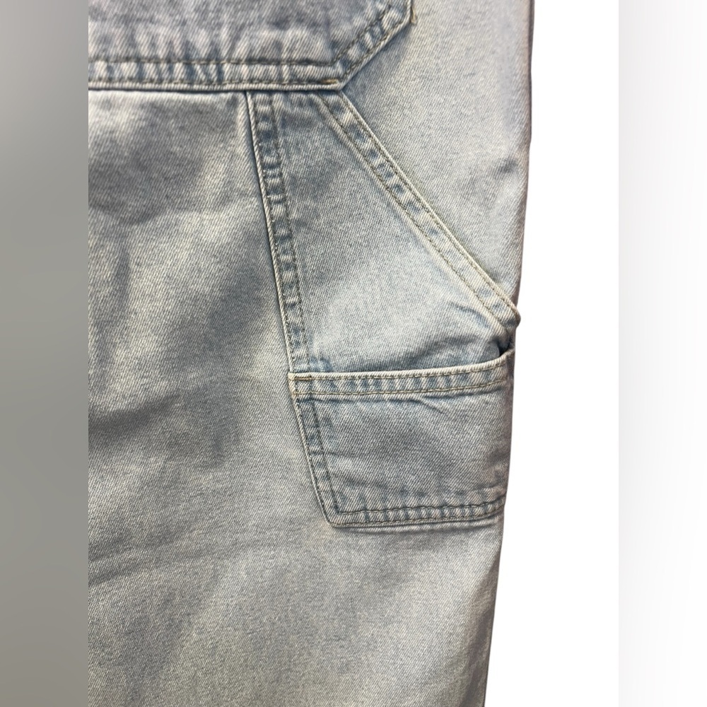 VTG 90s Bill Blass Jeans Capri Carpenter High Rise Wide Leg Blue Denim Sz 10 - Picture 4 of 6
